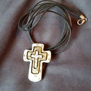 Rustic cross necklace